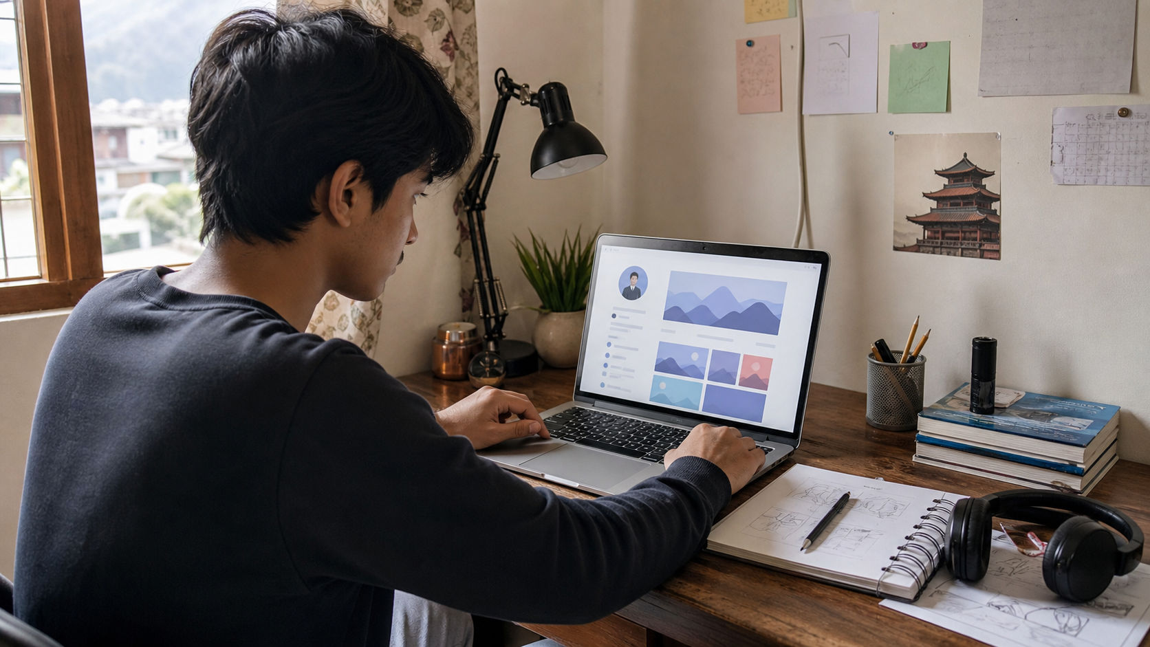 Nepali student creating an honest freelance portfolio profile