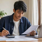 Nepali Grade 12 student reviewing marks for a re-totalling application