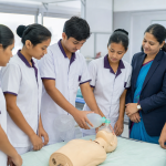 PCL Nursing students practising clinical skills in a Nepal classroom